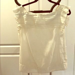 Club Monaco white blouse with pleating details